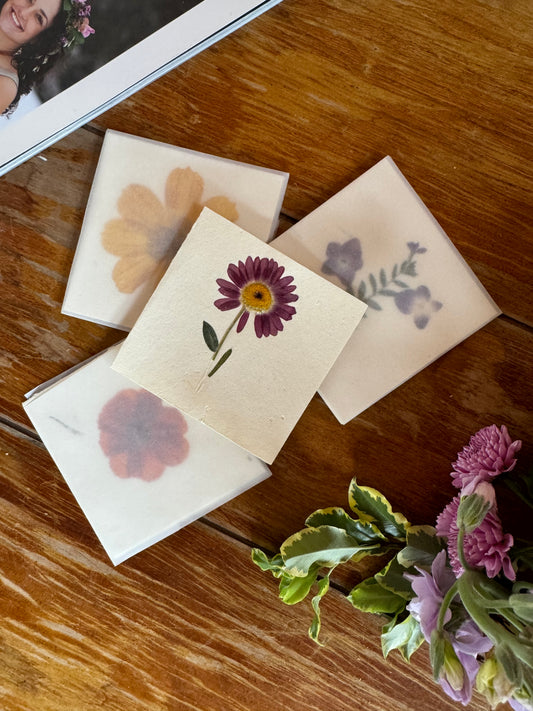 Handcrafted Plantable Greeting Cards with Pressed Flowers